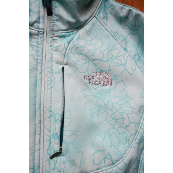 The North Face Women's Medium Apex Bionic Jacket Fleece Lined Blue Floral Print - Picture 2 of 12
